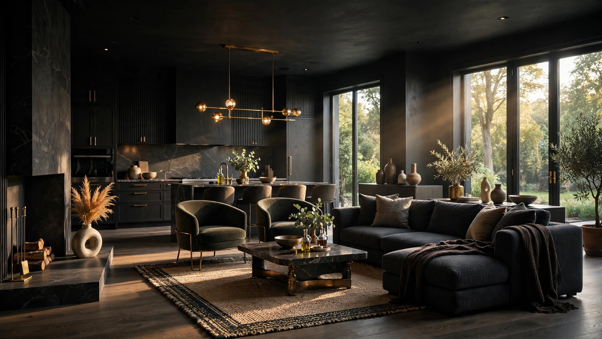 A beautifully renovated open-plan living space